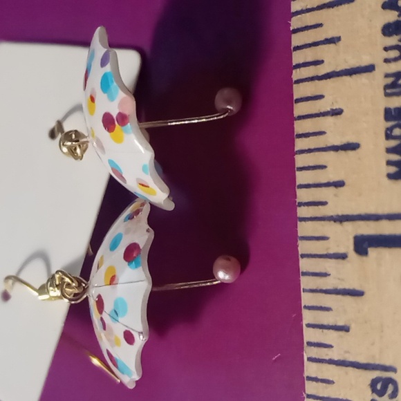 Polka dot 🌂 earrings - Picture 2 of 4